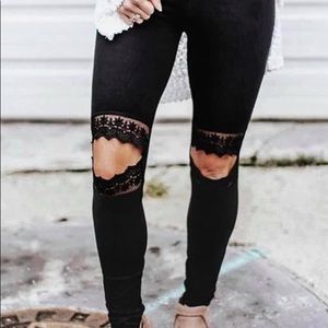 Women’s split knee lace leggings